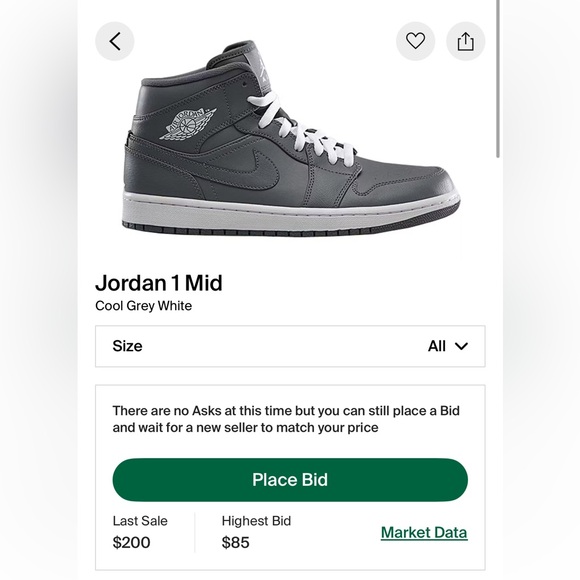 Jordan 1 Mid “Cool Grey White” Men’s Size 15 - Picture 9 of 9